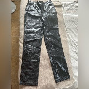 White Fox Boutique shiny high waisted 90s style pants